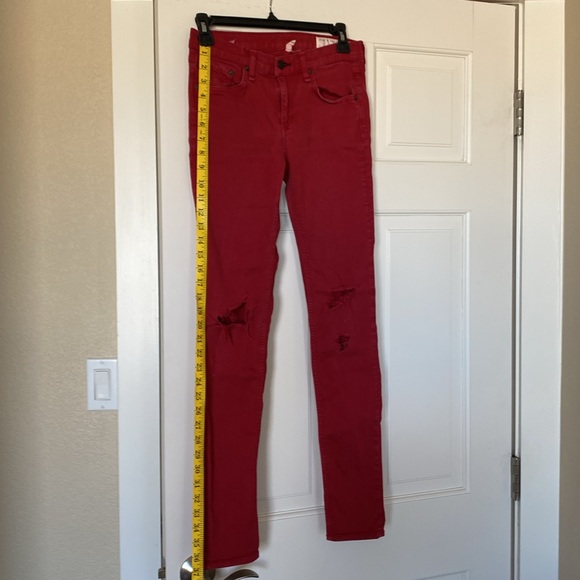Rag & Bone red distressed skinny jeans sz 26 - Picture 8 of 10
